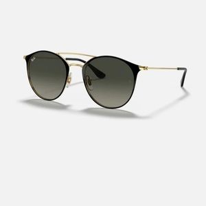 Brand New Ray-Ban 3546 Black and Gold Frame with Grey Gradient Lens